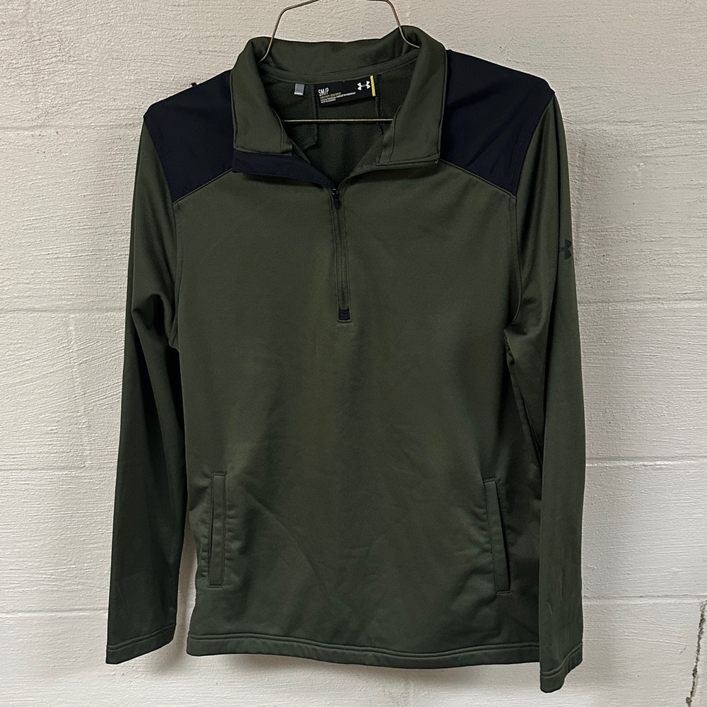 Under Armour Men's Dark Green and Black Quarter-Zip Jacket